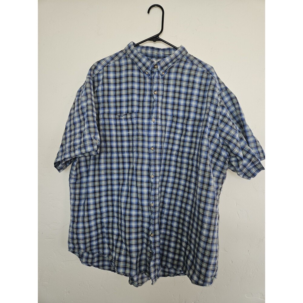 Puritan 100% Natural Fiber Men's Short Sleeve Button-Up, SIZE 2XL
